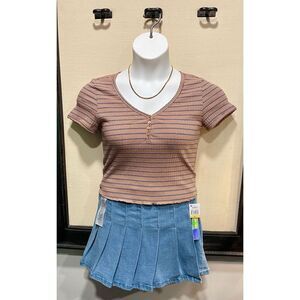 Striped Top & Skort Set - Size Medium Juniors
